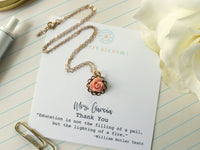 Flower Necklace Personalized Teacher Gift